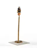 Le pêcheur de vertiges by Ben, 2013, Acrylique sur socle en bois et carrelage blanc, objet en argile naturelle cuite au four, pêcheur en céramique et carrela, sold Jun 2026