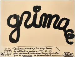 Grimace by Ben, 1962-87, Encre de Chine sur carton, sold Jun 2026