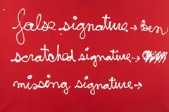 False signature Ben, scratched signature, missing signature by Ben, 1973, Acrylique sur toile, sold Jun 2026