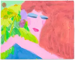 Sans titre (Lady with flowers) by Walasse Ting, Acrylique sur papier, sold Jun 2026