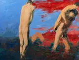 L'histoire de la croix, le baptême by Patrice Giorda, 1989, Acrylique sur toile, sold Jun 2026