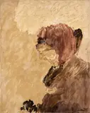 Portrait by Roger Edgar Gillet, 1990, Huile sur toile, sold Jun 2026