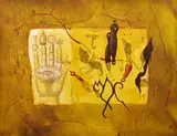 Le secret des philosophes by Richard Texier, 2000, Technique mixte sur toile, sold Jun 2026