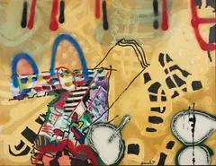 Monsieur tambour by François Arnal, 1990, Huile sur toile, sold Jun 2026