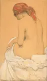 Odalisque de dos by Armand Rassenfosse, Estampe rehaussée de blanc, sold Feb 2026