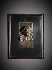 Tête de mineur by Constantin Meunier, Haut-relief en bronze à patine brun nuancé, sold Feb 2026