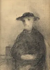 Etude de personnage assis by Paul Delvaux, Crayon noir et estompe, sold Feb 2026