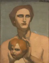 Mère et son enfant by Émile Fabry, Huile sur toile montée sur isorel, sold Feb 2026