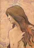 Eve au chardon by Cyprien Eugène Boulet, Aquarelle gouachée sur traits de crayon, sold Feb 2026
