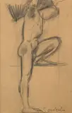 Etude pour un atlante by Jean Souverbie, Crayon noir et estompe, sold Feb 2026