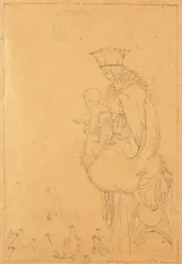 Visions de guerre - Madone by Gustave Mossa, Plume et encre de Chine sur calque, sold Feb 2026