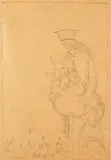 Visions de guerre - Madone by Gustave Mossa, Plume et encre de Chine sur calque, sold Feb 2026