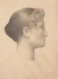 Etude de femme de profil by Alexandre Séon, Crayon noir et estompe, sold Feb 2026