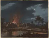 Incendie d'un village de nuit by Louis-Nicolas Van Blarenberghe, Gouache sur vélin, sold Sep 2026