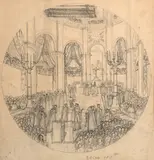 Projet pour 'Le Baptème du Roi de Rome' by François Joseph Heim, Crayon noir, à vue ronde, sold Sep 2026
