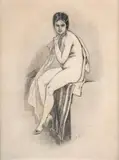 Femme nue assise by Félicien Rops, Crayon noir, sold Sep 2026