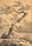 Pêcheur au pied d'un arbre by Joseph Vernet, Lavis gris sur traits de crayon, sold Sep 2026