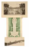 Etude d'un nymphée et cascade en trois dessins : élévation, plan et coupe by Antoine Laurent Thomas Vaudoyer, Lavis gris et aquarelle sur traits de crayon Trois feuilles attachées entre elles, sold Sep 2026