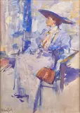 Rêverie by Victor Guerrier, Gouache sur papier marouflé sur toile, sold Sep 2026