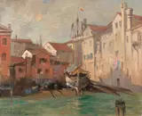 Squero à Castello, Venise by Italico Brass, Huile sur toile (Toile d'origine), sold Sep 2026