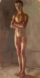 Académie de jeune homme les bras croisés by Italico Brass, Huile sur toile (Toile d'origine), sold Sep 2026