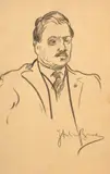 Portrait d'homme en buste by Italico Brass, Fusain, sold Sep 2026