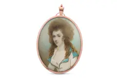 Untitled by Horace Hone, 1786, Watercolour on ivory Set in the original gilt-metal frame Oval, offered Mar 2020