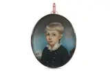 Untitled by Edward Burch, Watercolour on ivory Gold frame Oval, offered Mar 2020