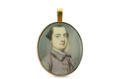Untitled by Samuel Collins, 1758, Watercolour on ivory Oval, offered Mar 2020