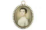 Untitled by Gervase Spencer, 1754, Watercolour on ivory Set in the original gold frames with pearl borders Ovals, offered Mar 2020