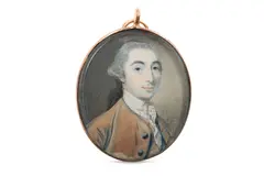 Untitled by Nathaniel Hone, Watercolour on ivory Gold frame Oval, offered Mar 2020