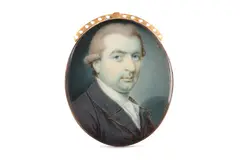 Untitled by Charles Robertson, Watercolour on ivory Gold bracelet clasp frame, with bright cut border Oval, offered Mar 2020