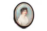 Untitled by Anne Mee, Watercolour on ivory Set in the lid of a box with gold mount Oval, offered Mar 2020