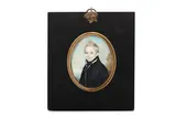 Untitled by Walter Stephens Lethbridge, Watercolour on ivory Gilt-mounted rectangular black papier-mache frame Oval, offered Mar 2020