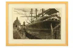 Cutty Sark signed A Dyson, lower left pen and ink and monochrome wash 25 x 38 cm (10 x 14 3/4 in) Provenance: Bankside Gallery, London, 2007 by Anthony Dyson, ink and monochrome, offered Mar 2020