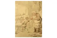 A French Ordinary pen by Thomas Rowlandson, ink and watercolour, offered Mar 2020