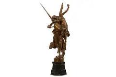 A patinated and parcel gilt bronze figure of 'gloria by Marius Jean Antonin Mercié, BRONZE, offered Mar 2020