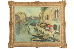 Venice Signed oil on canvas 61 x 79 cm (23.5 2/4 x 31 in) by Fritz Klaiberg, oil on canvas, offered Feb 2020
