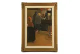The bar signed and dated 74 (lower right) oil on canvas 44 x 29 cm by Crawfurd Adamson, oil on canvas, offered Feb 2020