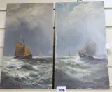 Off Ramsgate' and 'Off Yarmouth by William Hale, oil, sold Apr 2017