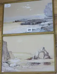 Coastal scenes, Ogmore by Sea by Edgar James Maybery, watercolor, sold Apr 2017