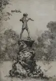 Peter Pan, limited edition monochrome etching, No by Hilda E Bonsey, etching, sold Apr 2017