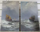 Off Ramsgate' and 'Off Yarmouth by William Hale, oil, sold Apr 2017