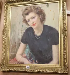 Portrait by Kate Elizabeth Olver, oil, sold Apr 2017