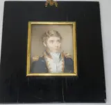 Miniature portrait of a young 19th century naval officer by Alice James, 1913, watercolour, sold Apr 2017
