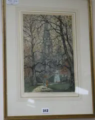 Coloured etching by Luigi Kasimir, etching, sold Apr 2017
