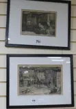 Interior scenes by Robert Bryden, 1906, pencil, sold Apr 2017