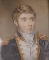 Miniature portrait of a young 19th century naval officer by Alice James, 1913, watercolour, sold Mar 2017