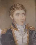 Miniature portrait of a young 19th century naval officer by Alice James, 1913, watercolour, sold Mar 2017
