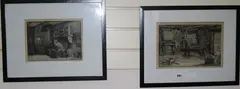 Interior scenes by Robert Bryden, 1906, pencil, offered Mar 2017